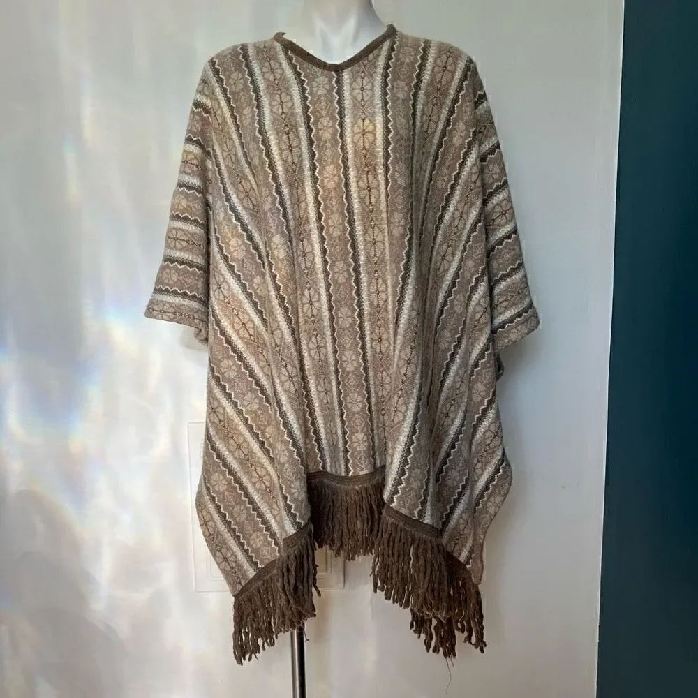 Phard Moto Vintage Made in Italy Boho Flower Power poncho